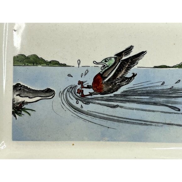 Delano Studios "Close Call" Gator & Duck Trinket Tray Coin Dish Vintage 1962 - Picture 2 of 7